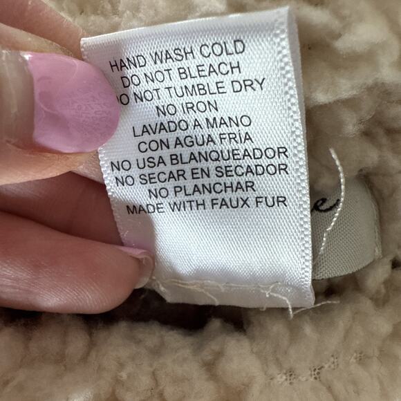 Love Tree The Soft Life Reversible Sherpa Hooded Jacket Womens S Cottagecore - Picture 7 of 11